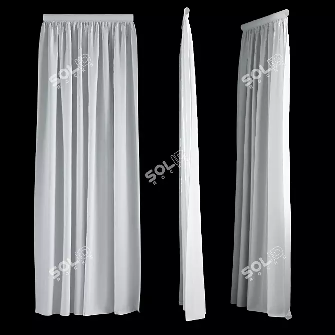  Simulated Animated Curtain - Perfect for Sliding Doors or Windows 3D model image 1