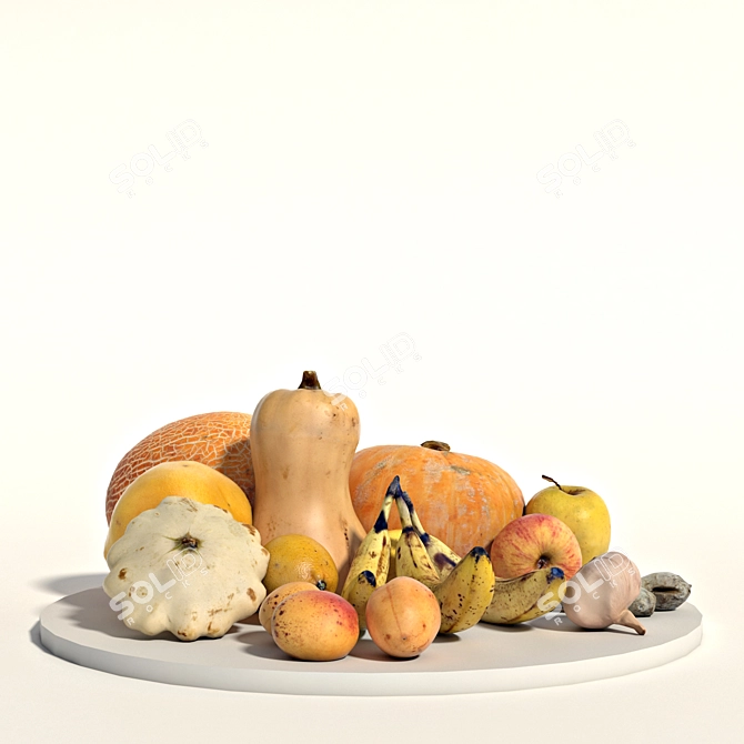 Fresh Harvest Variety Pack | 10 Handpicked Fruits & Vegetables 3D model image 2