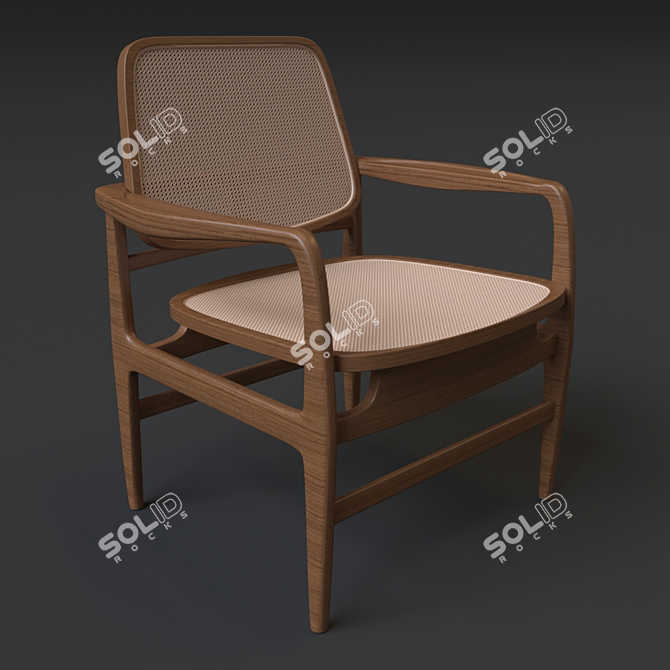 Sleek Oscar Lounge Armchair 3D model image 1