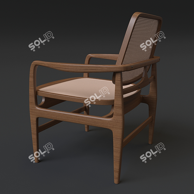 Sleek Oscar Lounge Armchair 3D model image 2