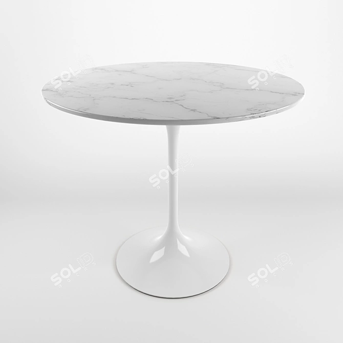 Modern Tulip Table: 90x90x77.7cm 3D model image 2