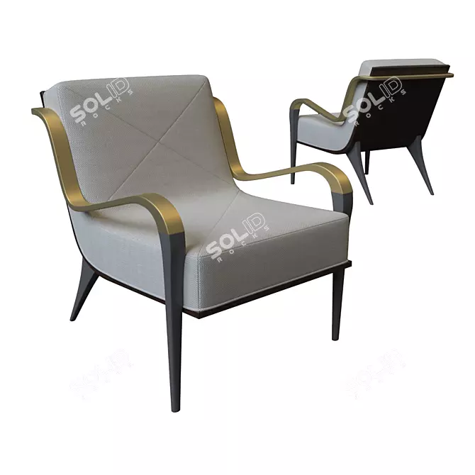 Sleek Modern Armchair 3D model image 1