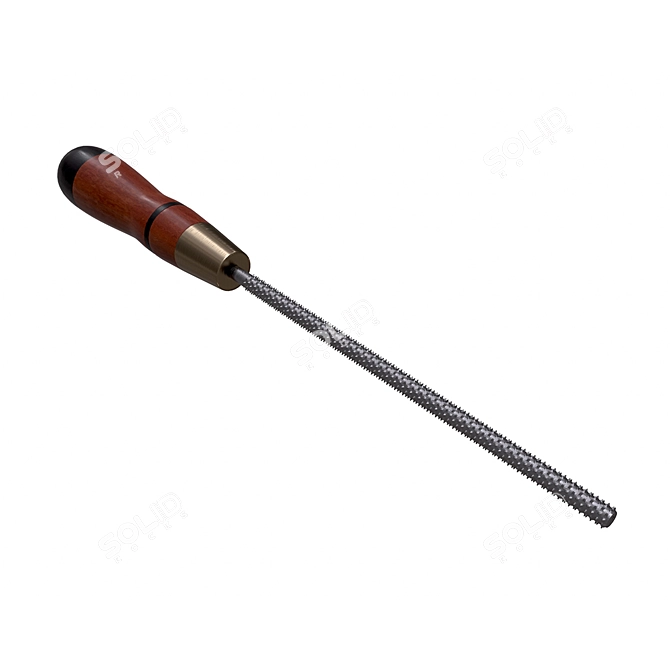 Round Rattail Wood Course Cut Rasp 3D model image 1