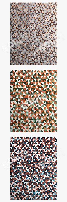 Gio Sleek Rust Petrol Rugs 3D model image 2