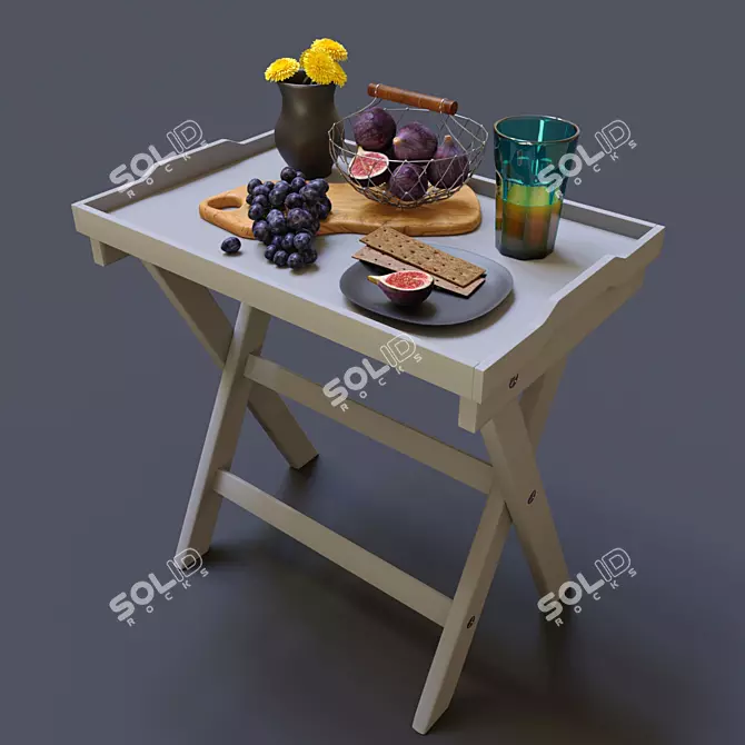 Fruitful Delight Serving Table 3D model image 1