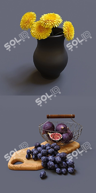 Fruitful Delight Serving Table 3D model image 2