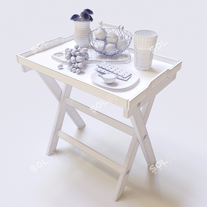 Fruitful Delight Serving Table 3D model image 3