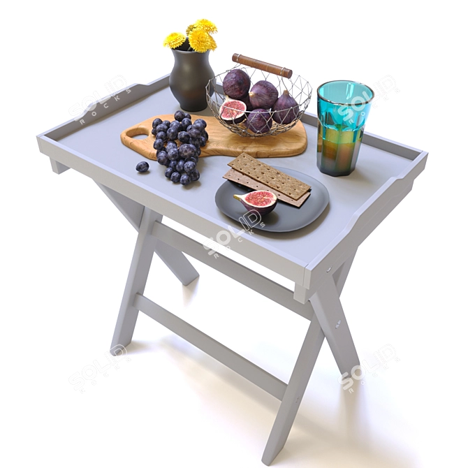 Fruitful Delight Serving Table 3D model image 4