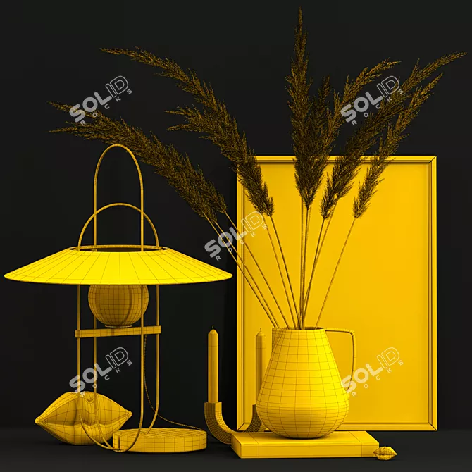 Elegant Setareh Lamp and Decor 3D model image 2