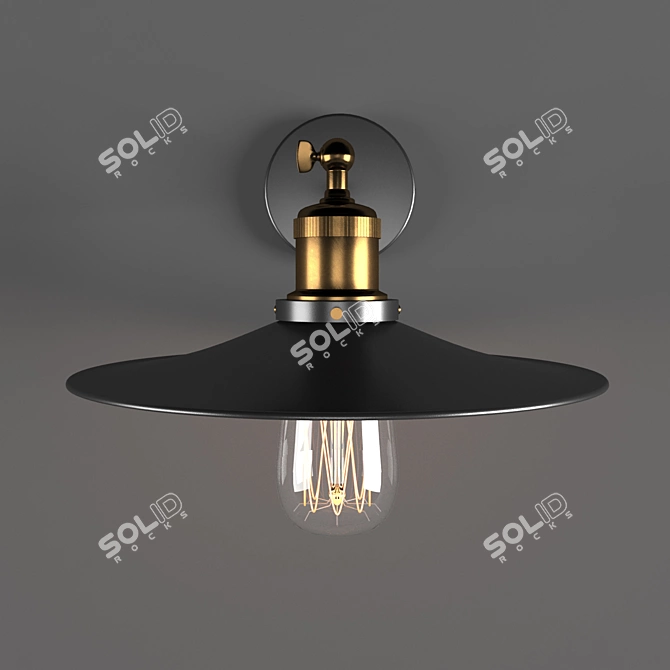 Elegant Newbury Wall Light: Height: 245 mm, Width: 260 mm, Length: 280 mm 3D model image 2