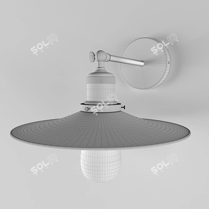 Elegant Newbury Wall Light: Height: 245 mm, Width: 260 mm, Length: 280 mm 3D model image 3