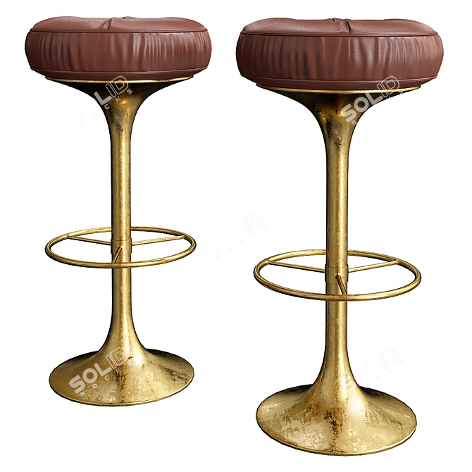 Sleek Modern Bar Stool 3D model image 1