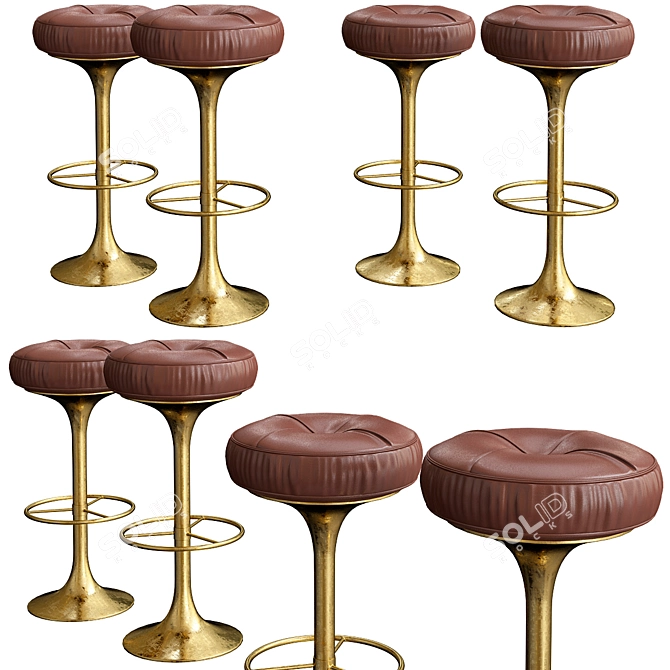 Sleek Modern Bar Stool 3D model image 2