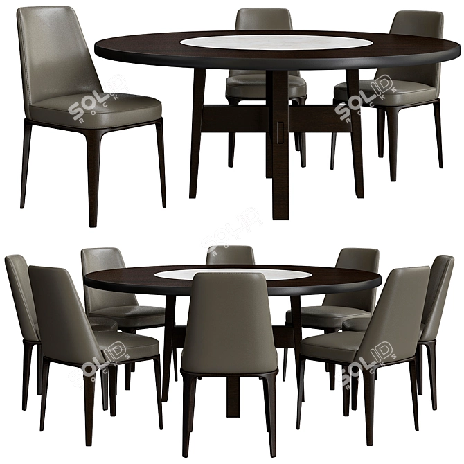 Poliform Concorde: Sleek Round Table 3D model image 1