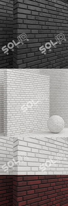 Seamless Brick and Tile Material Set 3D model image 3