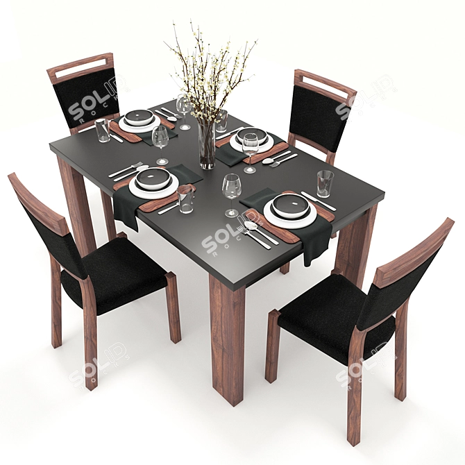 Alhambra BRW Dining Set: Elegant and Versatile 3D model image 2