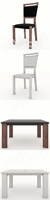 Alhambra BRW Dining Set: Elegant and Versatile 3D model image 3