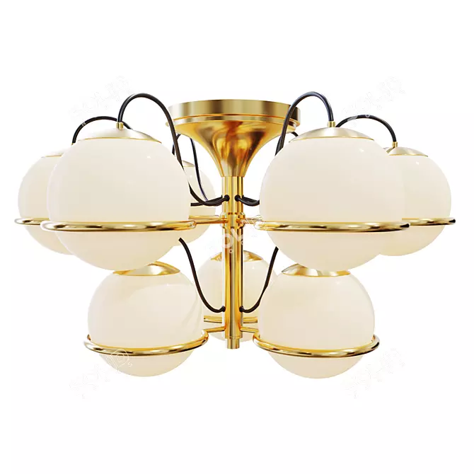 Eichholtz Nerano Gold Glass Ceiling Lamp 3D model image 1