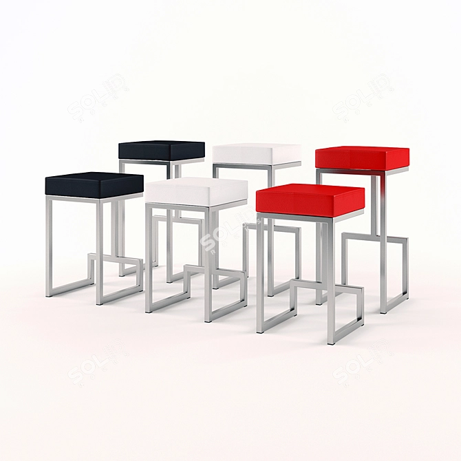 Modern Bar Stool Set - MZ-Darwen 3D model image 1