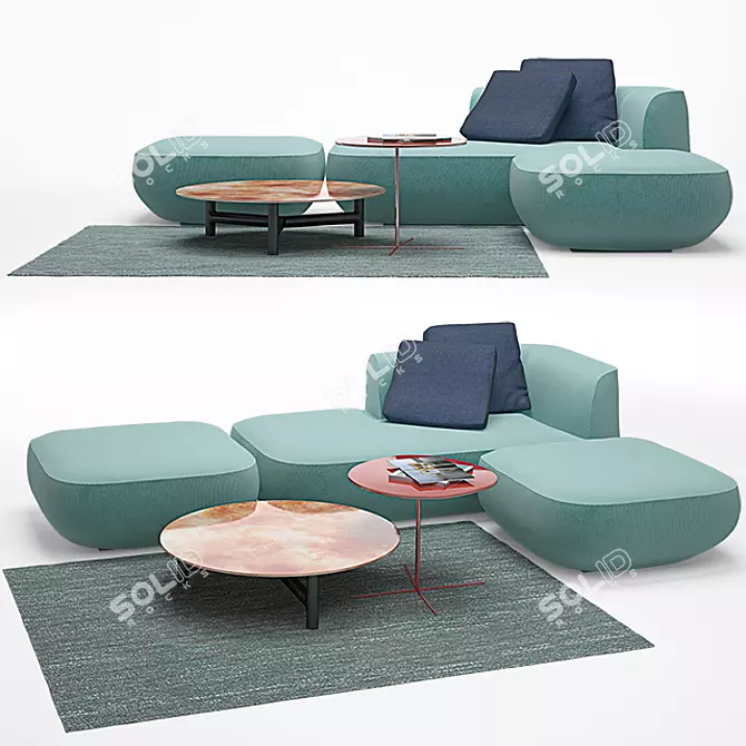 Elevated Paola Lenti Sofa Set 3D model image 1