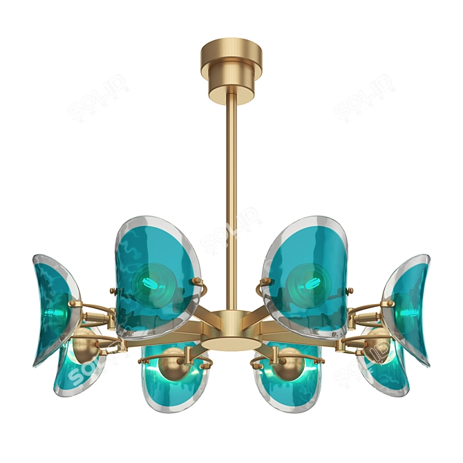 Turquoise Glass Circle - 500x400 3D model image 1