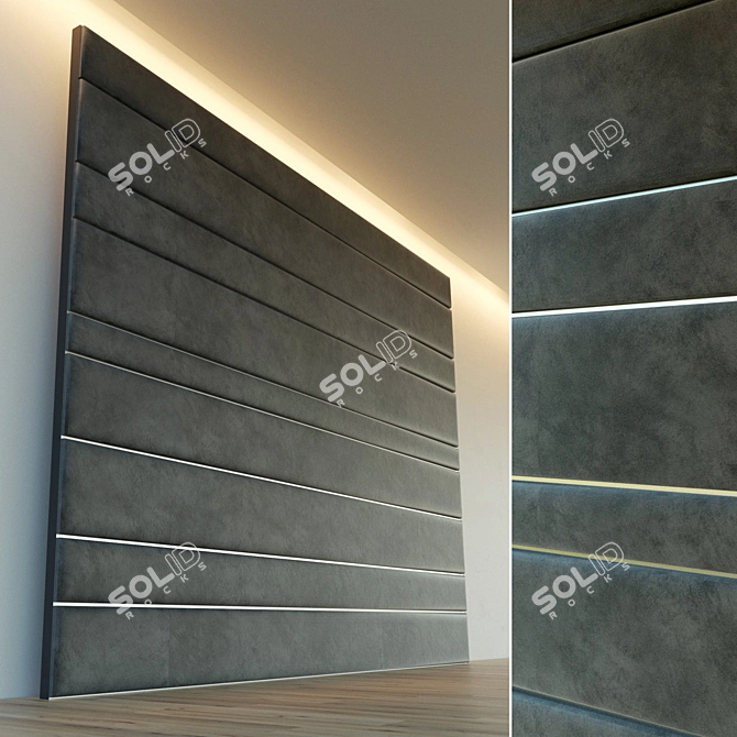 Metallic Molding Soft Wall Panel 3D model image 1