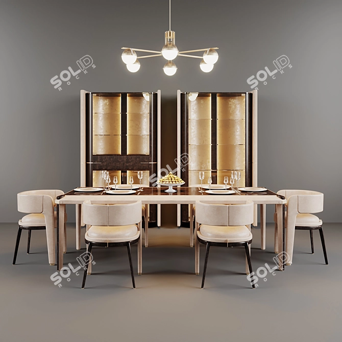 Eclipse Italian Dining Set by Turri 3D model image 1