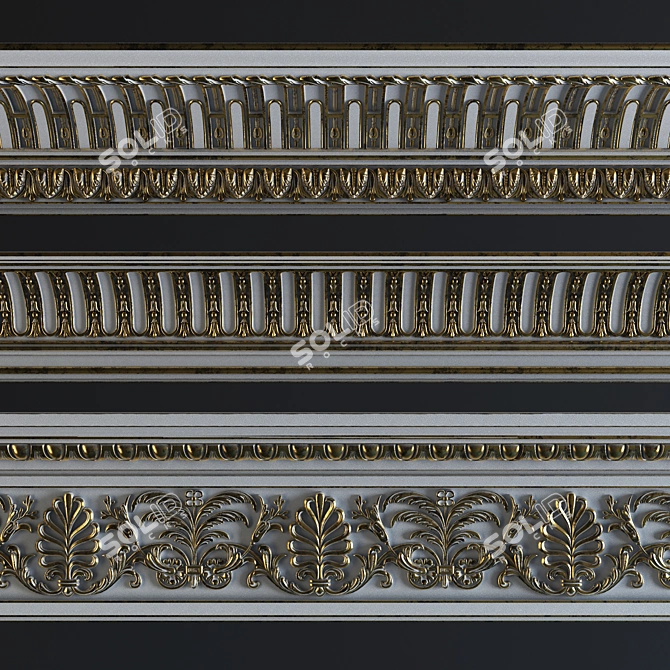 Elegant Torus-style Mouldings Set 3D model image 5