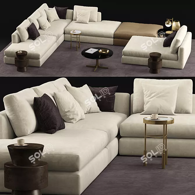 Elegant Phoenix Sofa by MisuraEmme 3D model image 1