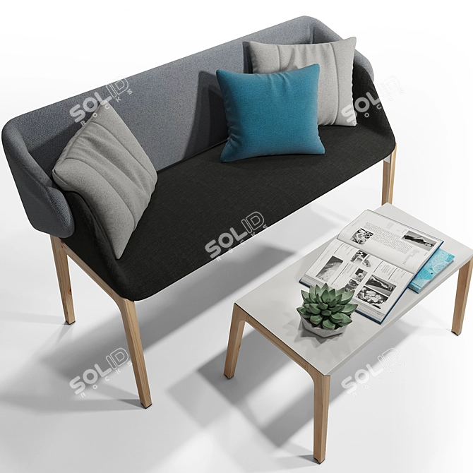   Replica Armadillo Sofa: Stylish Comfort for Your Home 3D model image 3