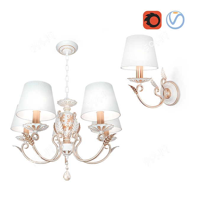 Elegant Finesse Chandelier Collection 3D model image 2