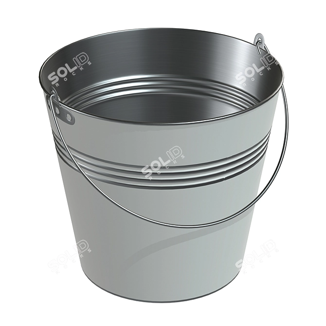 Metal Bucket for All Your Storage Needs 3D model image 1