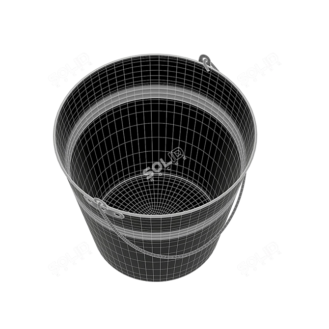 Metal Bucket for All Your Storage Needs 3D model image 2