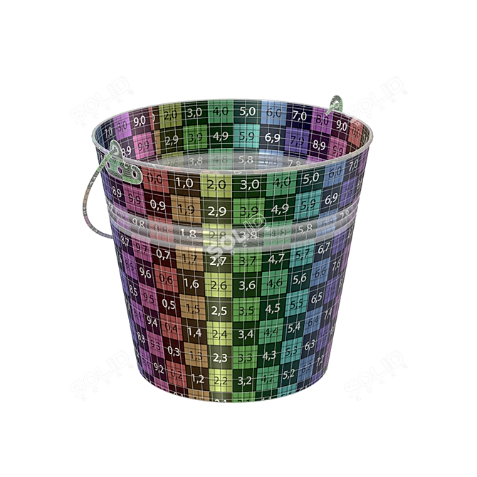 Metal Bucket for All Your Storage Needs 3D model image 3
