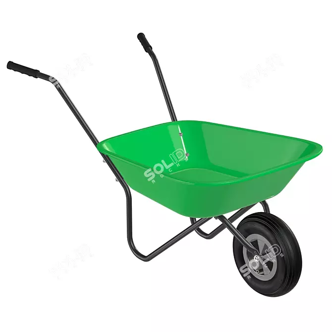 Heavy-Duty Wheelbarrow: 10-Part Model 3D model image 1