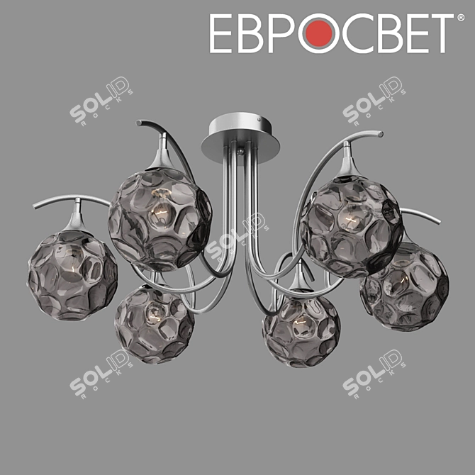 Eurosvet OM Ceiling Chandelier with Glass Shades 3D model image 1