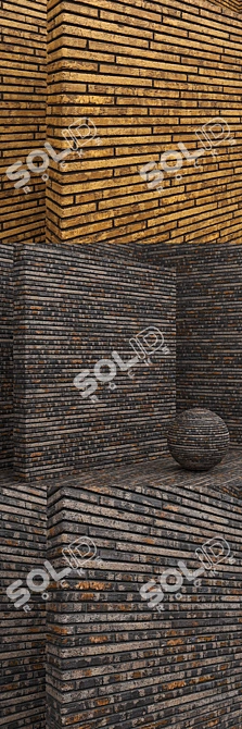 Seamless Brick and Tile Material Set 3D model image 3