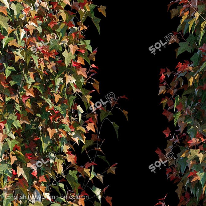 Autumn English Ivy Column Décor 3D model image 2