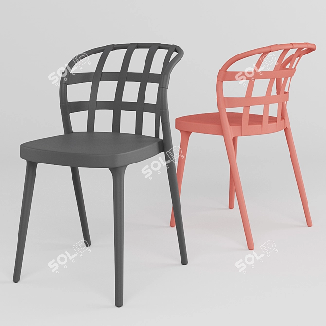 Ribbon Side Chair: Modern Elegance in Polypropylene Plastic 3D model image 1