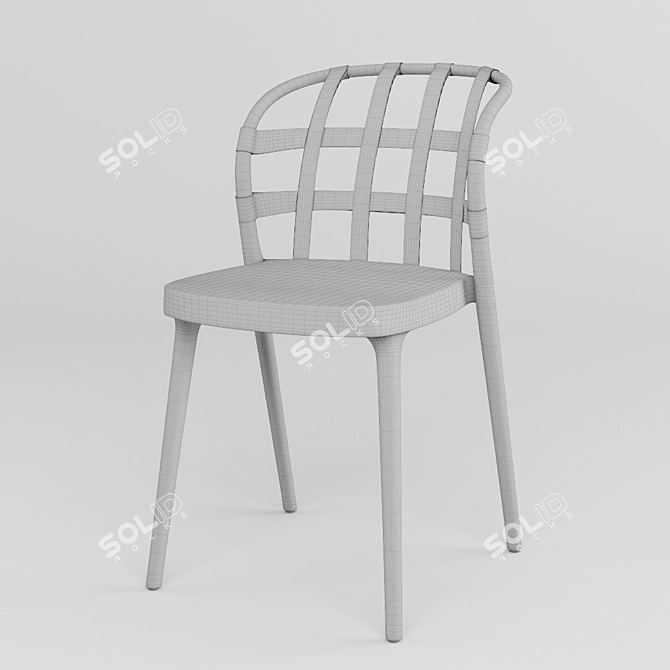 Ribbon Side Chair: Modern Elegance in Polypropylene Plastic 3D model image 3