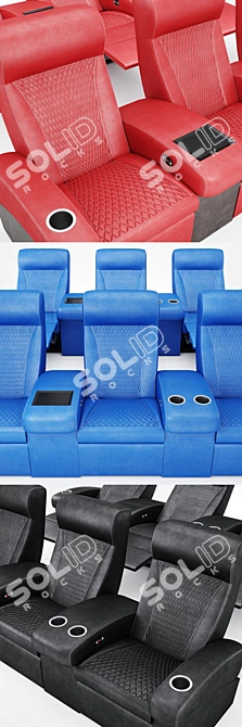 Luxury Fortuny Incliner Seating 3D model image 2