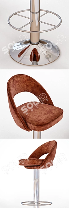 Modern Metal and Leather Chair 3D model image 2