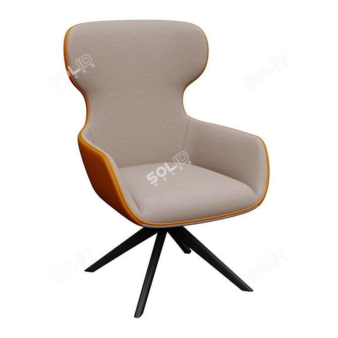 Elegant Iris Armchair 3D model image 1