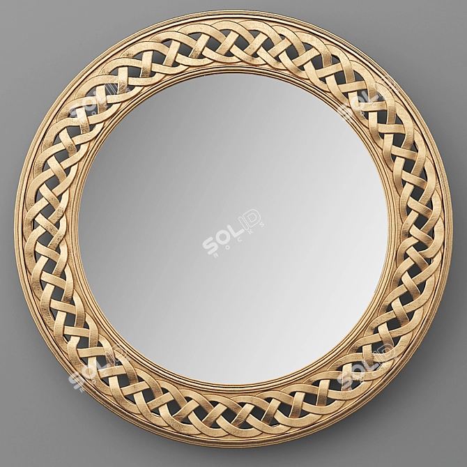 Gold Braided Chain Mirror - 24-inch 3D model image 1