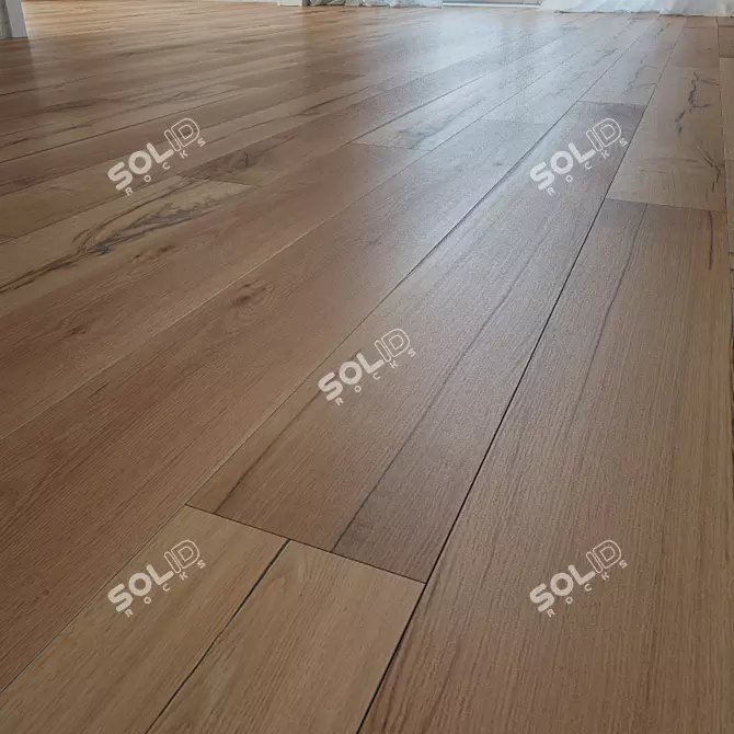 Natural Oak Wooden Floor 3D model image 1