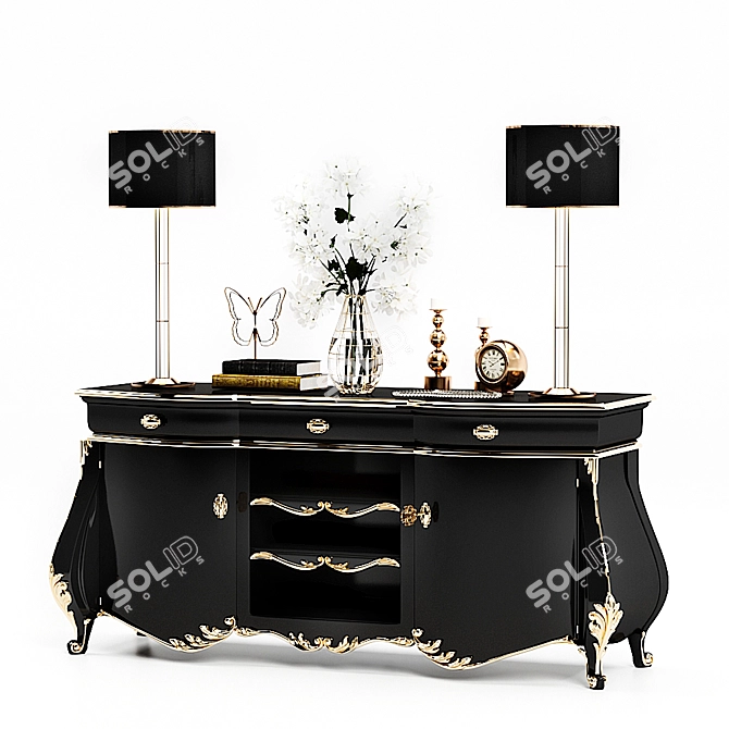 Elegant Modenese Chest of Drawers 3D model image 1