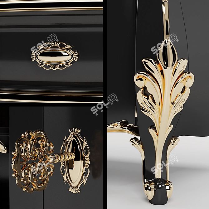 Elegant Modenese Chest of Drawers 3D model image 2