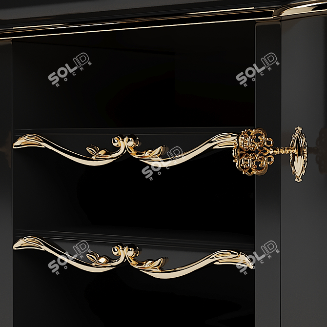 Elegant Modenese Chest of Drawers 3D model image 3