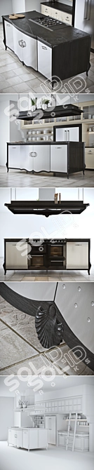 Marci Cucine Opera Classic Kitchen: Smeg & Liebherr Appliances 3D model image 3