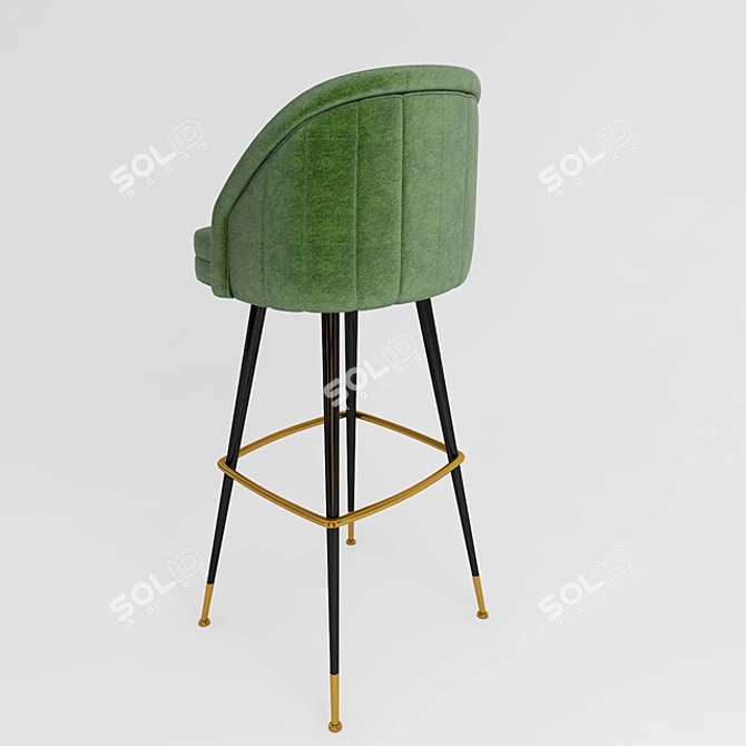 Elegant Metal Bar Stool 3D model image 2